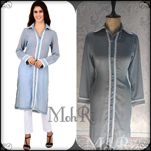 GEORGETTE GREY KURTI