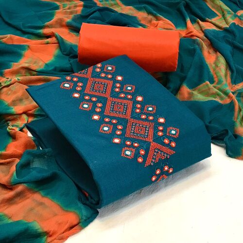 Riva Blue Cotton Dress Material