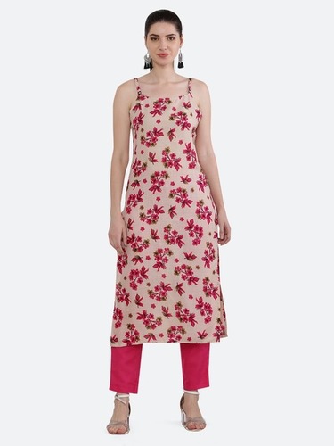 Washable Lopa Beige Cotton Kurti