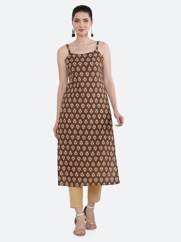 Lopa Brown Cotton Kurti