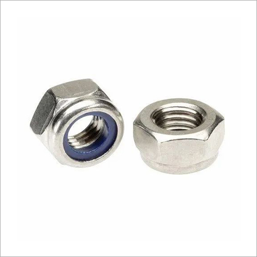 Silver Stainless Steel Nylock Nut