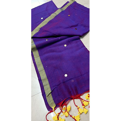 Different Available Blue Dual Tone Gini Khadi Saree