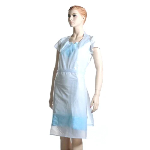 White Pvc Apron With Piping