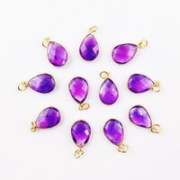 15x10mm Natural Pear Shape Gemstone Gold Vermeil 925 Sterling Silver Pendant