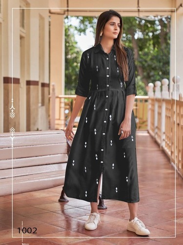Komal Black Rayon Kurti