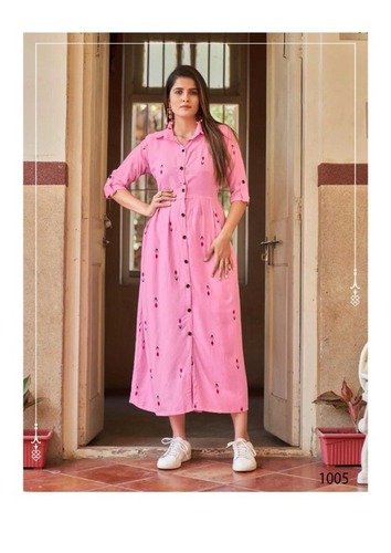 Komal Pink Rayon Kurti