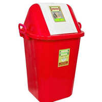 Plastic Swing Dustbin - Pp Material, 32l Size, Red & White Colors | Ideal For Office & Home, Modern Design, Waste Paper & Light Item Storage