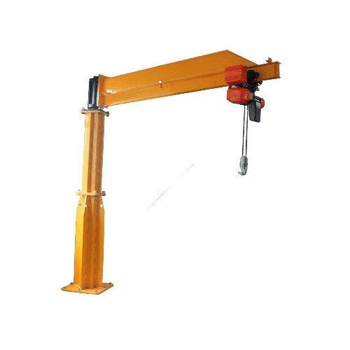 Yellow Pillar Mounted Jib Crane