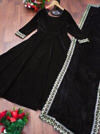 Naira Black Velvet Kurti