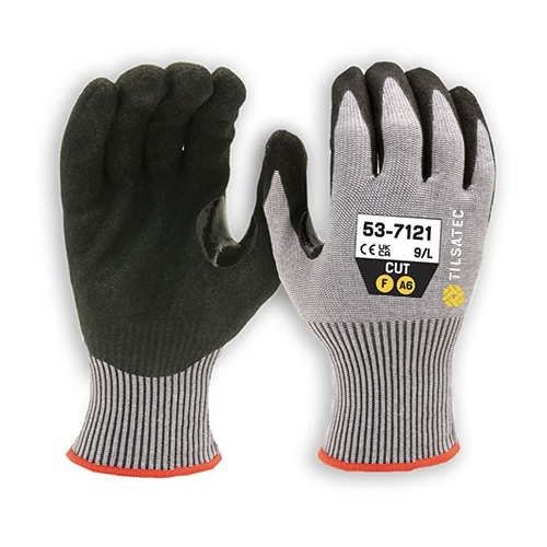 Black-Grey Lightweight Sandy Foam Coated Glove