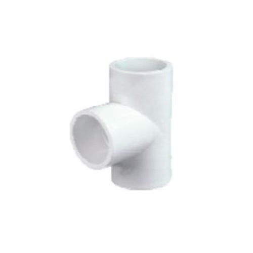 UPVC Plain Tee - Round Shape PP Material White Color | Size Options: 1/2x1/2 3/4x3/4 1x1 Dimensions: 50x18 40x14 20x18