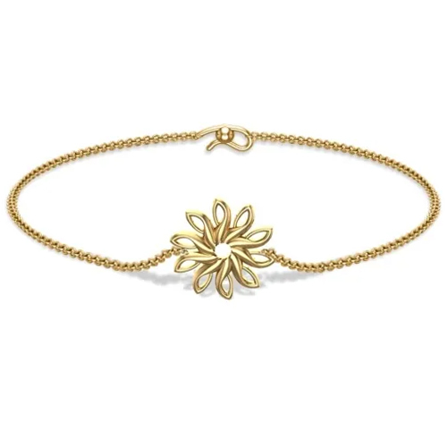 Yellow Gold Alyce Flower Chain Bracelet