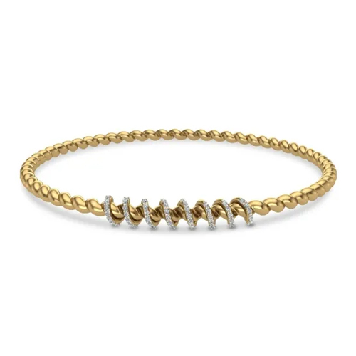 14K Yellow Gold Aachal Diamond Bangle