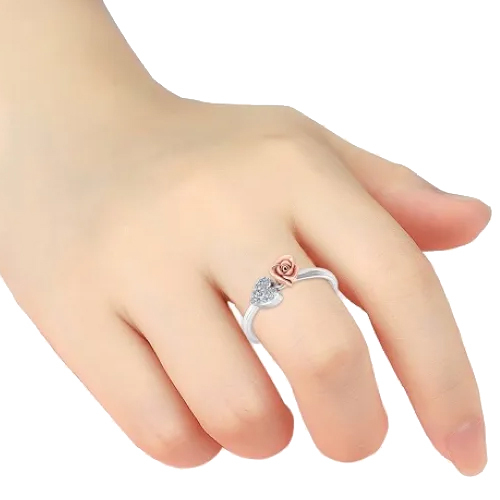 925 Sterling Silver 2 Tone Gold Aarvi Diamond Ring