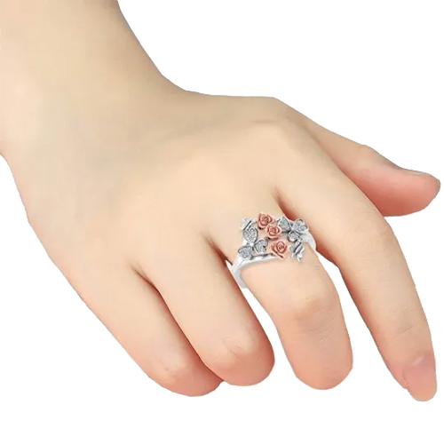 925 Sterling Silver 2-Tone Gold Ilyana Diamond Ring