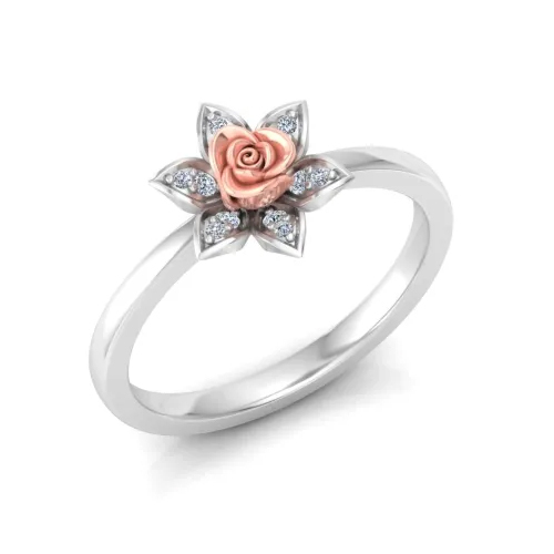 925 Sterling Silver 2-Tone Gold Ipshita Diamond Ring