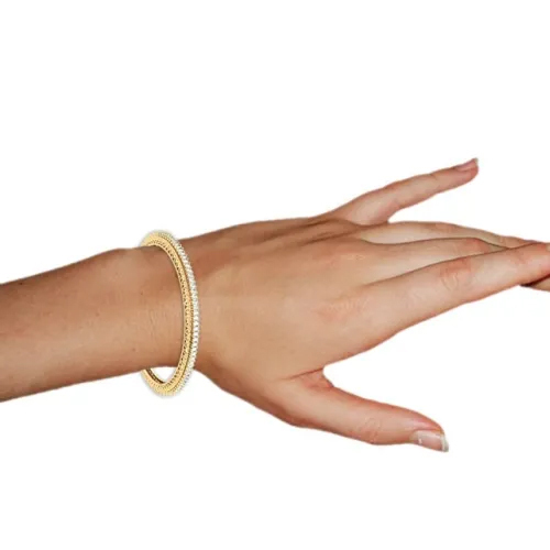 14K Yellow Gold Anokhi Diamond Bangle