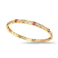 14K Yellow Gold Amisha Diamond Ruby Bangle