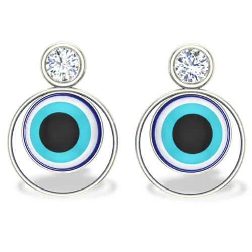 Oval Alena Evil Eye Diamond Earrings