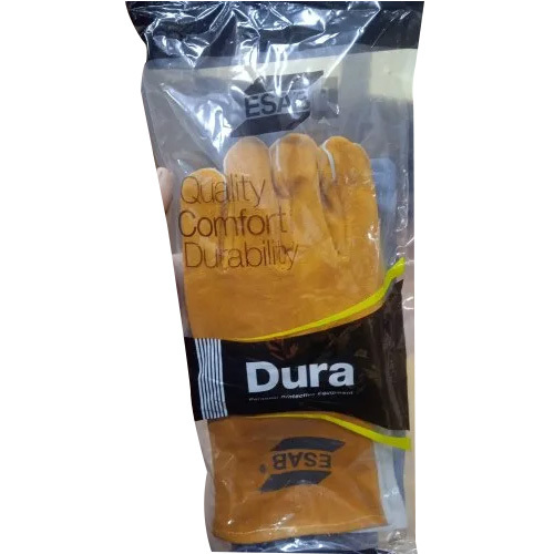 Welding Leather Hand Glove - Plastic Material Unisex Design | Reusable for Commercial Usage
