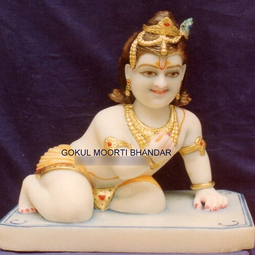 Marble Bal Krishna Statue - Regional Style: Indian