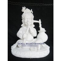 Marble Laddu Bal Gopal  Statue - Finishing: Polishing