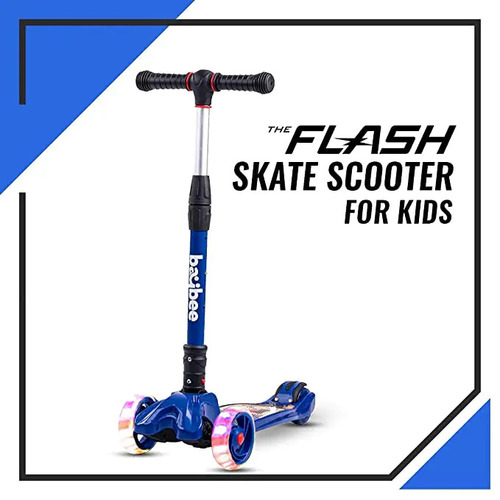 Magpie Lash Scooter For Kids 3 Wheel Kids Scooter Smart Kick Scooter With Foldable and Height Adjustable Handle and Extra Wide LED PU Wheels and Brake