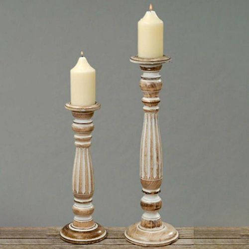 Cylindrical Wooden Candle Stand