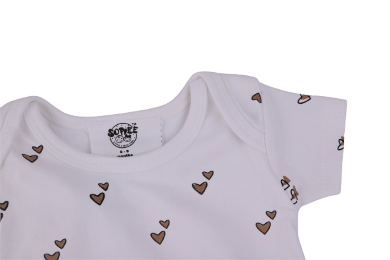 Sopiee 100 percent Organic Cotton Baby Boys Girls One Piece Rompers Onesies Bodysuit (Pack Of 3)