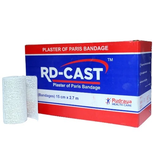 POP Bandage - Gauze Fabric, 10-15 cm Width, White Color | Disposable, Medical-Grade, Non-Waterproof, Soft, Breathable Wound Dressing