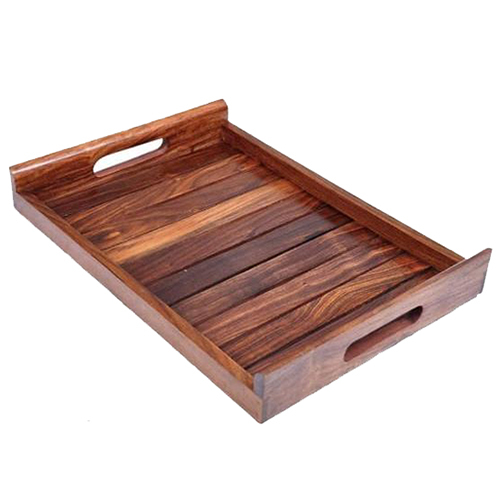 Sheesham Wood Serving Tray - 15x9 Inches Natural Finish | Handmade Customizable Color & Logo Perfect for Home or Event Decoration