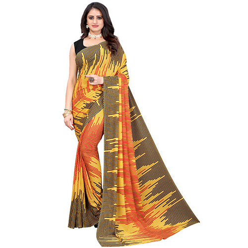 Premium Quality Georgette Saree - Georgette Material, Printed Pattern | Perfect for Casual Summer Occasions
