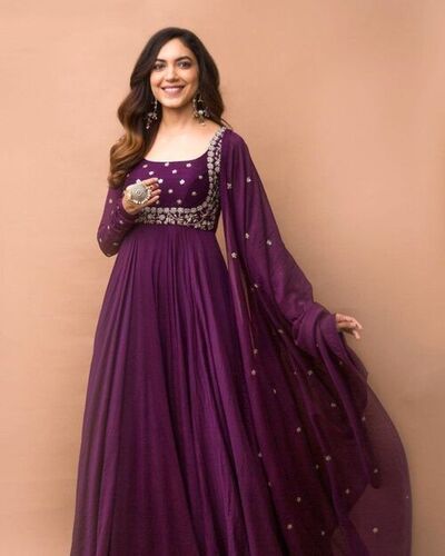 Aarti Purple Georgette Dress