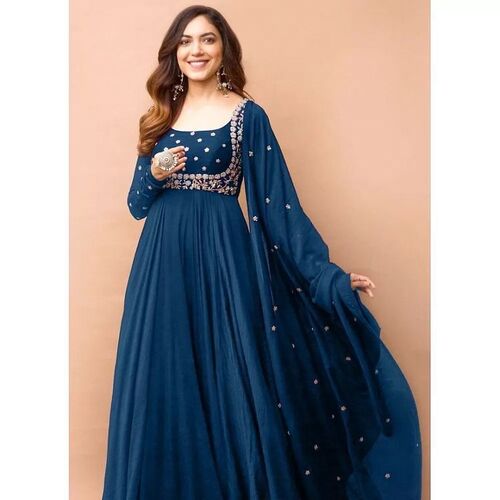 Washable Aarti Blue Georgette Dress