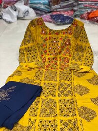 Dhurvi Yellow Rayon Kurti