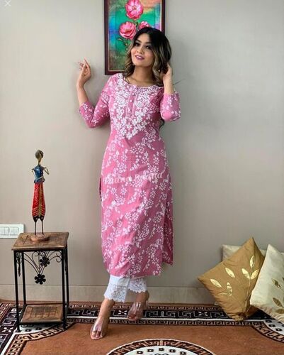 Chaaru Pink Rayon Kurti