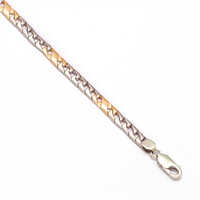Mens Platinum Tight Curb Two Tone Chain