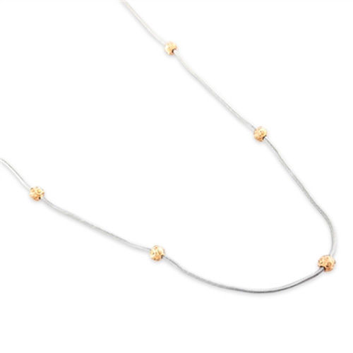 Silver-Gold Ladies Platinum And Rose Gold Two Tone Chain