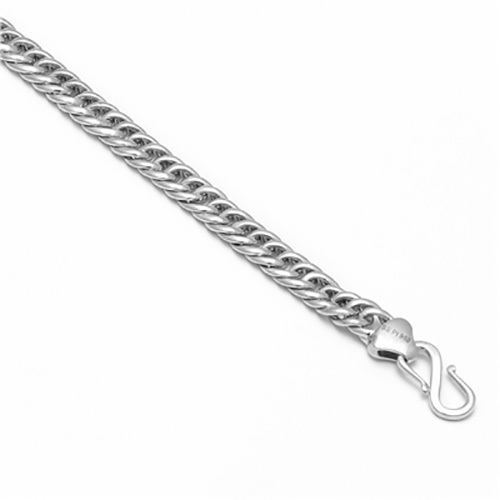 Mens Double Curb Platinum Chain