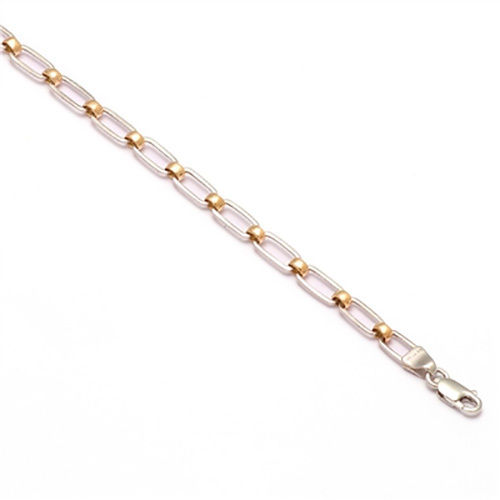 Mens Long And Short Link Platinum Two Tone Chain