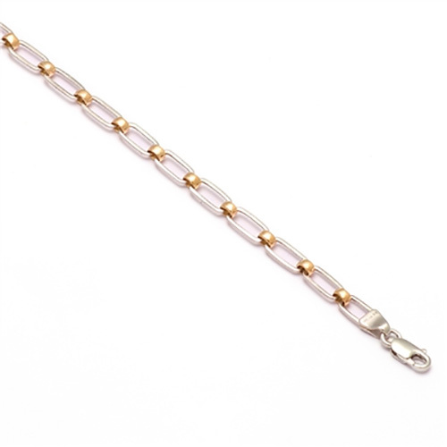 Mens Long And Short Link Platinum Two Tone Chain