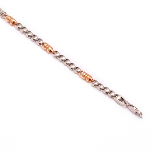 Mens Rounded Platinum And Rose Gold Chain