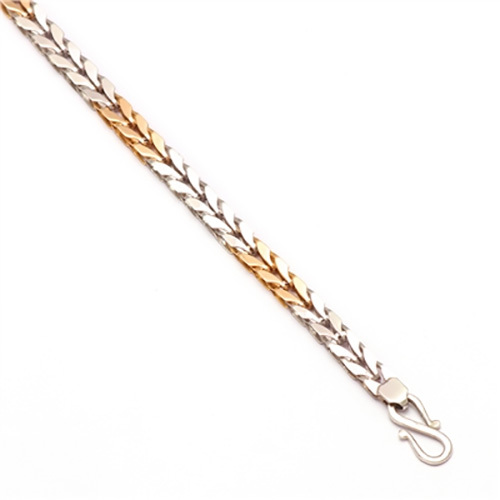 Mens Platinum Designer Two Tone Curb Chain