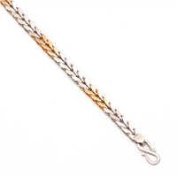 Mens Platinum Designer Two Tone Curb Chain