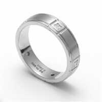Platinum Diamond Studded Ring - Long Lasting Platinum Plating, Silver Color For Men | Perfect For Engagement, Wedding, Anniversary, And Party Celebrations