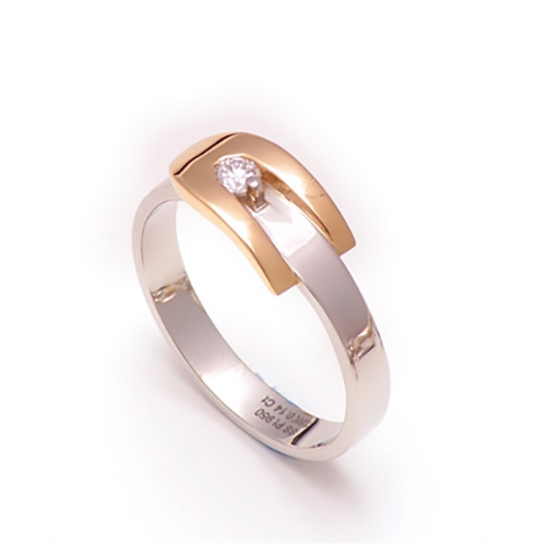 Designer Two Tone Diamond Studded Ring