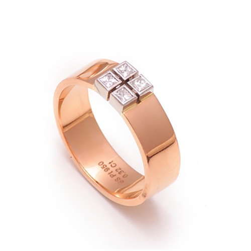 Platinum Two Tone Diamond Studded Ring