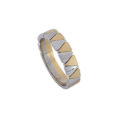 Silver Designer Platinum And Gold Two Tone Ring