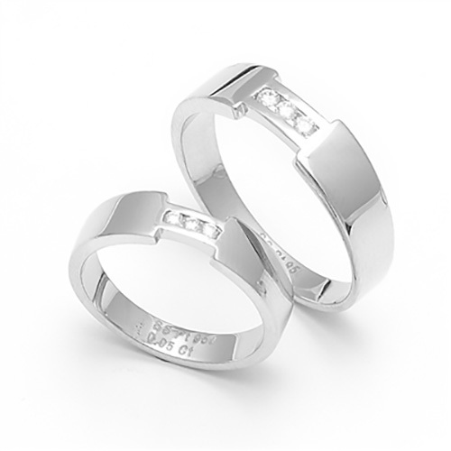 Platinum Diamond Studded Couple Ring
