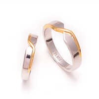Silver-gold S S Platinum Two Tone Couple Ring